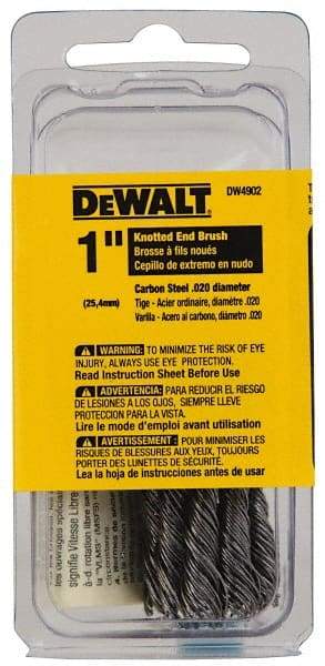 DeWALT - 1" Brush Diam, Knotted, End Brush - 1/4" Diam Shank, 20,000 Max RPM - Exact Industrial Supply
