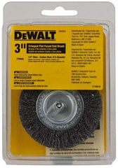 DeWALT - 3" Brush Diam, Flat Faced, End Brush - 1/4" Diam Shank, 20,000 Max RPM - Exact Industrial Supply