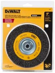 DeWALT - 6" OD, 3/8" Arbor Hole, Crimped Steel Wheel Brush - 3/4" Face Width, 0.014" Filament Diam, 6,000 RPM - Exact Industrial Supply