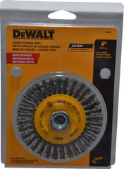 DeWALT - 4" OD, 5/8-11 Arbor Hole, Knotted Steel Wheel Brush - 0.02" Filament Diam, 20,000 RPM - Exact Industrial Supply