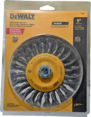 DeWALT - 6" OD, 5/8" Arbor Hole, Knotted Steel Wheel Brush - 0.025" Filament Diam, 12,500 RPM - Exact Industrial Supply