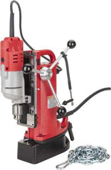 Milwaukee Tool - 1/2" Chuck, 9" Travel, Portable Electromagnetic Drill Press - 600 RPM, 7.2 Amps, 120 Volts, 9' Cord Length - Exact Industrial Supply