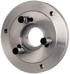 Buck Chuck Company - Adapter Back Plate for 6" Diam Self Centering Lathe Chucks - D1-4 Mount, 1.8" Through Hole Diam, 4.906mm ID, 6-1/2" OD, 0.714" Flange Height, Steel - Exact Industrial Supply