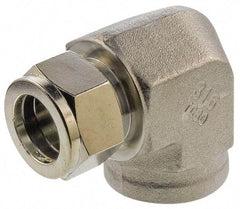 Parker - 1/2" OD, Stainless Steel Female Elbow - -425 to 1,200°F, 7/8" Hex, Comp x FNPT Ends - Exact Industrial Supply