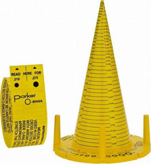 Parker - O Ring Sizing Cone - For Checking Any Sample O Ring Up to 8" in Diam, to Determine the Nearest Standard Parker Seal 2 Dash Size - Exact Industrial Supply