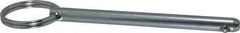 Gibraltar - 1/4" Pin Diam, 3" Long, Zinc Plated Steel Ball Lock Hitch Pin - 2-3/4" Usable Length - Exact Industrial Supply