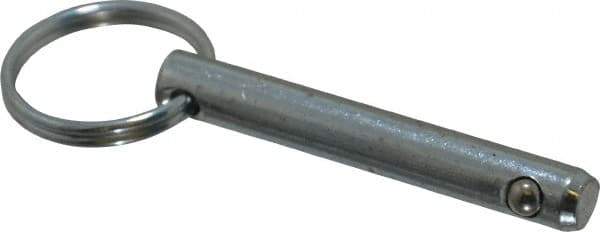 Gibraltar - 5/16" Pin Diam, 2" Long, Zinc Plated Steel Ball Lock Hitch Pin - 1-5/8" Usable Length - Exact Industrial Supply