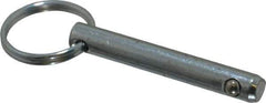 Gibraltar - 5/16" Pin Diam, 2" Long, Zinc Plated Steel Ball Lock Hitch Pin - 1-5/8" Usable Length - Exact Industrial Supply