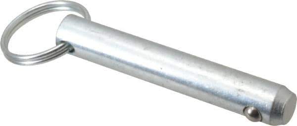 Gibraltar - 7/16" Pin Diam, 2-1/2" Long, Zinc Plated Steel Ball Lock Hitch Pin - 2-1/16" Usable Length - Exact Industrial Supply