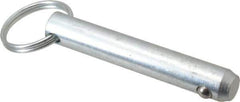 Gibraltar - 7/16" Pin Diam, 2-1/2" Long, Zinc Plated Steel Ball Lock Hitch Pin - 2-1/16" Usable Length - Exact Industrial Supply