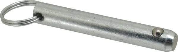 Gibraltar - 1/2" Pin Diam, 3" Long, Zinc Plated Steel Ball Lock Hitch Pin - 2-1/2" Usable Length - Exact Industrial Supply