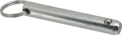 Gibraltar - 1/2" Pin Diam, 3" Long, Zinc Plated Steel Ball Lock Hitch Pin - 2-1/2" Usable Length - Exact Industrial Supply