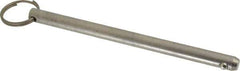Gibraltar - 3/8" Pin Diam, 5-1/2" Long, Uncoated Stainless Steel Ball Lock Hitch Pin - 5-1/8" Usable Length - Exact Industrial Supply