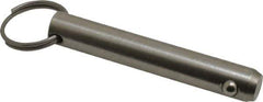 Gibraltar - 1/2" Pin Diam, 3" Long, Uncoated Stainless Steel Ball Lock Hitch Pin - 2-1/2" Usable Length - Exact Industrial Supply