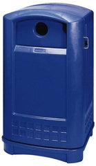 Rubbermaid - 50 Gal Blue Rectangle Recycling Container - Polyethylene, 42-1/8" High x 24-3/4" Long x 25-1/4" Wide - Exact Industrial Supply