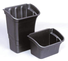 Rubbermaid - 4 Gal Black Rectangle Recycling Container - Polyethylene, 10-1/2" High x 12-1/8" Long x 17" Wide - Exact Industrial Supply