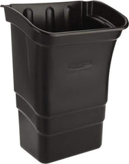Rubbermaid - 8 Gal Black Rectangle Trash Can - Polyethylene, 22" High x 12" Long x 17" Wide - Exact Industrial Supply