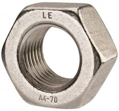 Value Collection - M42x4.50 Metric Coarse Stainless Steel Right Hand Hex Nut - 65mm Across Flats, 34mm High, Uncoated - Exact Industrial Supply