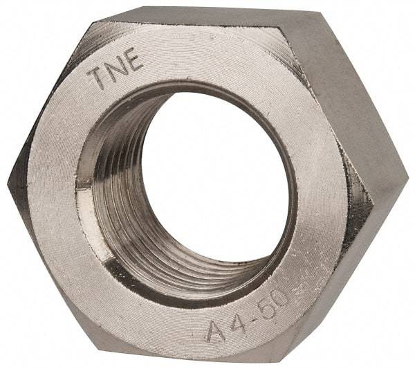 Value Collection - M45x4.50 Metric Coarse Stainless Steel Right Hand Hex Nut - 70mm Across Flats, 36mm High, Uncoated - Exact Industrial Supply