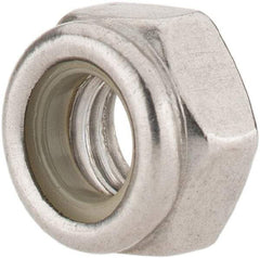 Value Collection - M6x1.00 Metric Coarse 316 & Austenitic Grade A4 Hex Lock Nut with Nylon Insert - 6mm High, Uncoated - Exact Industrial Supply