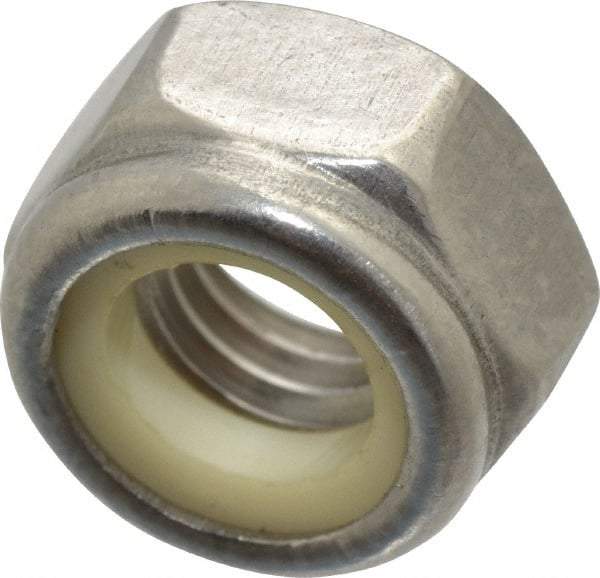 Value Collection - M8x1.25 Metric Coarse 316 & Austenitic Grade A4 Hex Lock Nut with Nylon Insert - 8mm High, Uncoated - Exact Industrial Supply