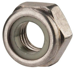 Value Collection - M10x1.50 Metric Coarse 316 & Austenitic Grade A4 Hex Lock Nut with Nylon Insert - 10mm High, Uncoated - Exact Industrial Supply