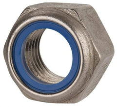Value Collection - M22x2.50 Metric Coarse 316 & Austenitic Grade A4 Hex Lock Nut with Nylon Insert - 22mm High, Uncoated - Exact Industrial Supply