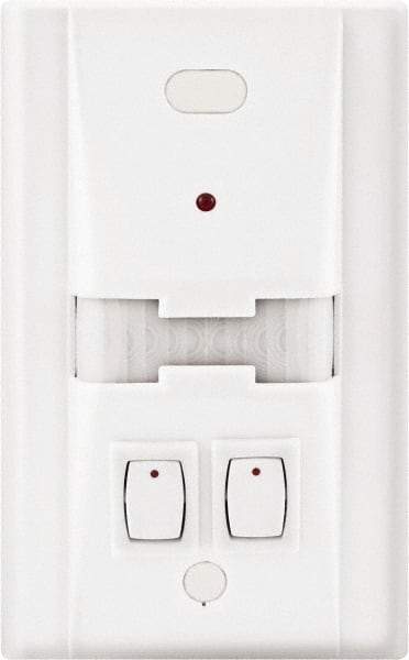 Hubbell Wiring Device-Kellems - 1,000 Square Ft. Coverage, Infrared Motion Sensor Wall Switch - 600 at 120 V Incandescent, 1,000 at 120 V and 1,800 at 277 V Fluorescent, 120 to 277 VAC, White - Exact Industrial Supply