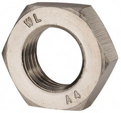 Value Collection - M27x3.00 Metric Coarse Stainless Steel Right Hand Hex Jam Nut - 41mm Across Flats, 13.5mm High, Uncoated - Exact Industrial Supply