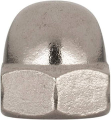 Value Collection - M10x1.5 Metric Coarse, 17mm Width Across Flats, Uncoated, Stainless Steel Acorn Nut - 18mm Overall Height, Austenitic A4, DIN 1587 - Exact Industrial Supply