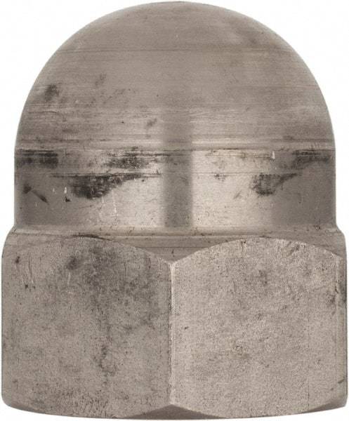 Value Collection - M27x3 Metric Coarse, 41mm Width Across Flats, Uncoated, Stainless Steel Acorn Nut - 50mm Overall Height, Austenitic A4, DIN 1587 - Exact Industrial Supply