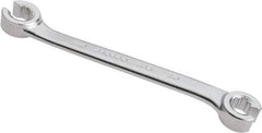 Proto - 3/8 x 7/16", Satin Finish, Open End Flare Nut Wrench - 12 Points, 6-1/4" OAL, Steel, Double End Head - Exact Industrial Supply