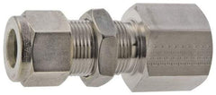 Parker - 1/8" OD, Stainless Steel Bulkhead Female Connector - -425 to 1,200°F, 9/16" Hex, Comp x FNPT Ends - Exact Industrial Supply