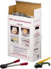 Nifty Products - Strapping Kits Type: Heavy-Duty Polypropylene Strapping Kit Contents: Coil; Tensioner; Crimper; Metal Seals - Exact Industrial Supply