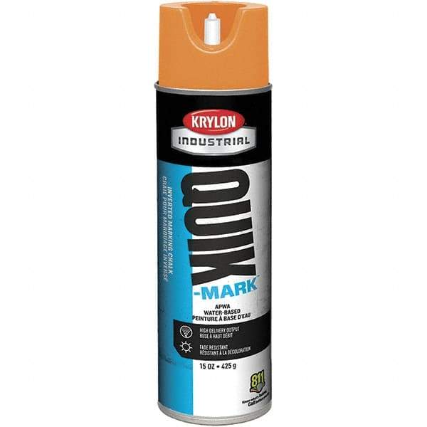 Krylon - 20 fl oz Orange Marking Paint - 664' Coverage at 1" Wide, Water-Based Formula - Exact Industrial Supply