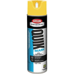 Krylon - 20 fl oz Yellow Marking Paint - 600' Coverage at 1" Wide, Water-Based Formula - Exact Industrial Supply