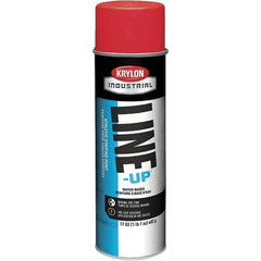 Krylon - 20 fl oz Red Striping Paint - 602' Coverage at 2" Wide, Water-Based Formula - Exact Industrial Supply