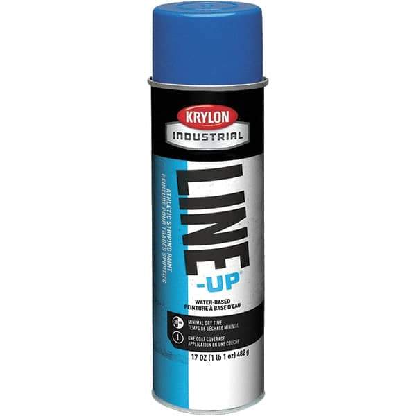 Krylon - 20 fl oz Blue Field Marking Paint - 602' Coverage at 2" Wide, Water-Based Formula - Exact Industrial Supply