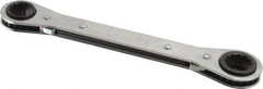 Proto - 5/8" x 11/16" 12 Point Reversible Ratcheting Box Wrench - Double End, 1-5/8" Head Diam x 1/2" Head Thickness, 8-1/8" OAL, Steel, Chrome Finish - Exact Industrial Supply