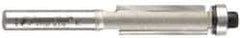 Amana Tool - 3/8" Cut Diam, 1" Length of Cut, 2 Flute Flush Trim Edge Profile Router Bit - Carbide-Tipped, 1/4" Shank Diam, 2-5/8" OAL, Uncoated - Exact Industrial Supply