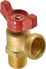 B&K Mueller - 1/2" Pipe, Brass, MNPT, SWT x GHT End Connection, Boiler Drain Valve - 125 psi WOG Rating, Wing Tee Handle - Exact Industrial Supply