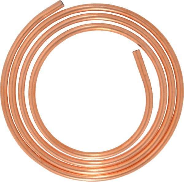 Mueller Industries - 1/2 Inch Outside Diameter x 10 Ft. Long, Copper Round Tube - 0.43 Inch Inside Diameter, 0.035 Inch Wall Thickness, Alloy 122 - Exact Industrial Supply
