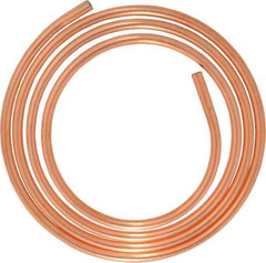 Mueller Industries - 1/2 Inch Outside Diameter x 10 Ft. Long, Copper Round Tube - 0.43 Inch Inside Diameter, 0.035 Inch Wall Thickness, Alloy 122 - Exact Industrial Supply