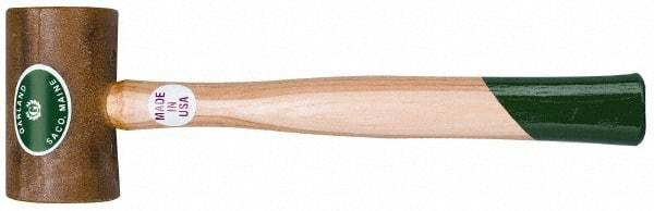 Garland - 1/2 Lb Head Weighted Rawhide Hammer - 9" Long Wood Handle - Exact Industrial Supply