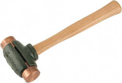 Garland - 3-1/2 Lb Head 1-1/2" Face Copper Split Head Hammer - Wood Handle - Exact Industrial Supply