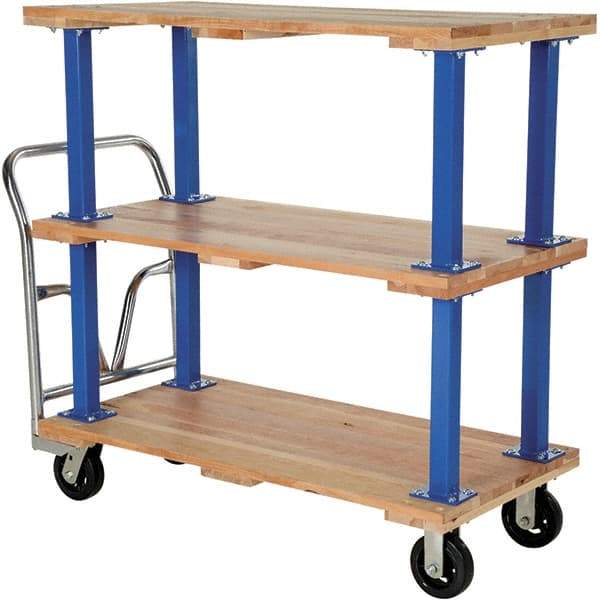 Vestil - 1,600 Lb Capacity Hardwood Platform Truck - Hardwood Deck, 24" OAW - Exact Industrial Supply