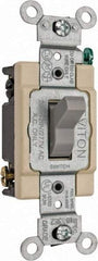 Leviton - 4 Pole, 120 to 277 VAC, 20 Amp, Commercial Grade, Toggle, Wall and Dimmer Light Switch - 1.31 Inch Wide x 4.06 Inch High - Exact Industrial Supply