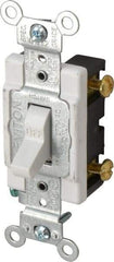 Leviton - 1 Pole, 120 to 277 VAC, 15 Amp, Commercial Grade, Toggle, Wall and Dimmer Light Switch - 1.31 Inch Wide x 4.06 Inch High - Exact Industrial Supply