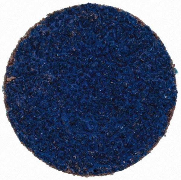 Tru-Maxx - 1" Disc Diam, 50 Grit, Zirconia Alumina Quick Change Disc - Type R Attaching System, Coated, Blue, Coarse Grade, 20,000 RPM - Exact Industrial Supply