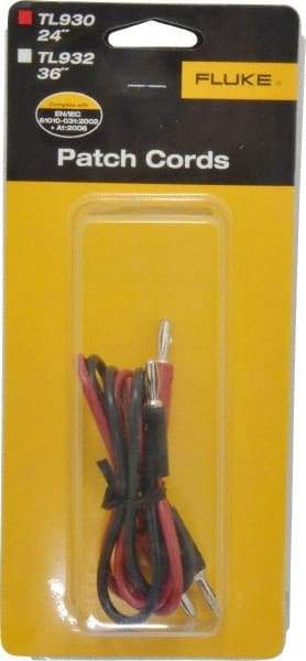Fluke - Black/Red Electrical Test Equipment Patch Cord Set - Use with Test Equipment - Exact Industrial Supply